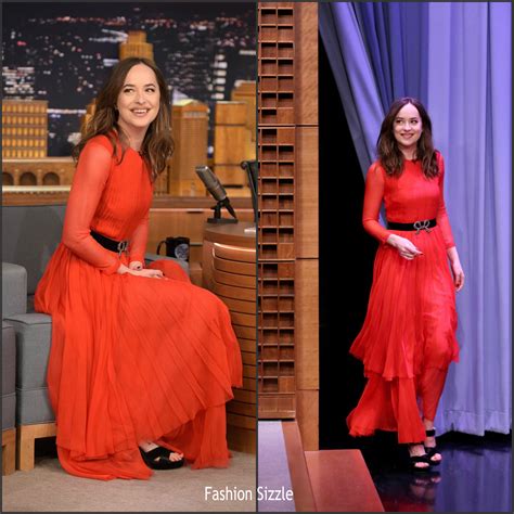 Dakota Johnson in Gucci on 'The Tonight Show Starring Jimmy 